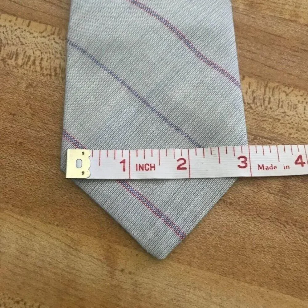 1157 ETIENNE AIGNER Vtg Gray Stripped NECKTIE 55 in X 3 in